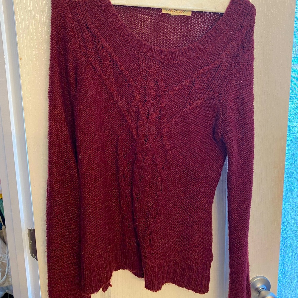 Pink rose knit sweater